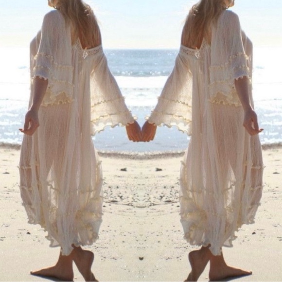 MEXICANA | Dresses | Mexican Gauze Angelita Bohemian Dress Os New ...